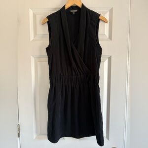 Express Black Draped Sleeveless Shirtdress